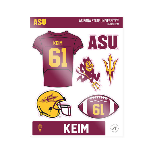 Arizona State - NCAA Football : Carson Keim - Sticker Sheet-0