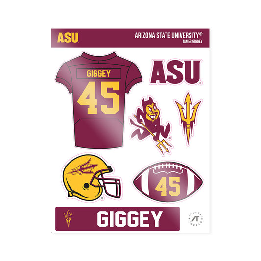 Arizona State - NCAA Football : James Giggey - Sticker Sheet-0