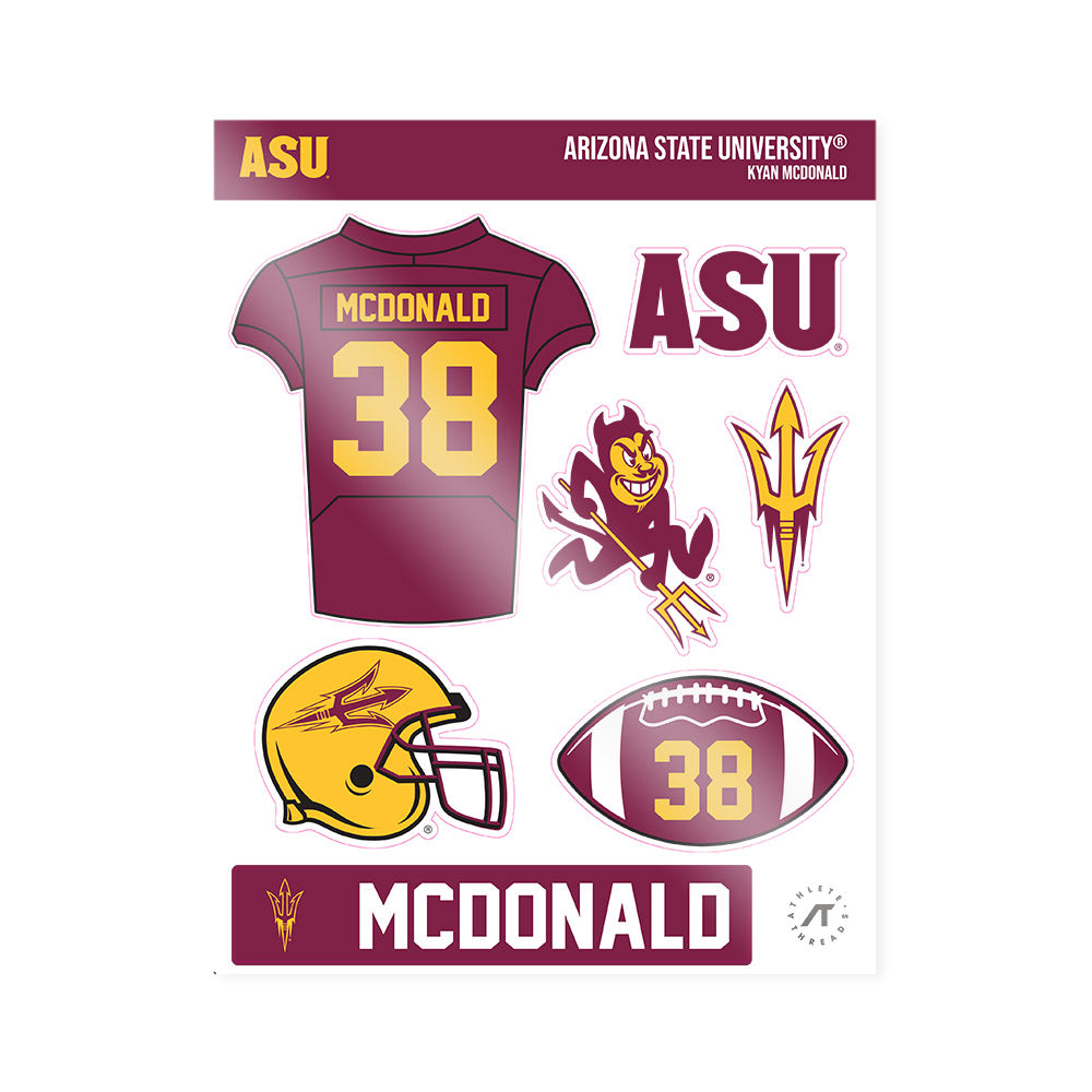 Arizona State - NCAA Football : Kyan McDonald - Sticker Sheet-0