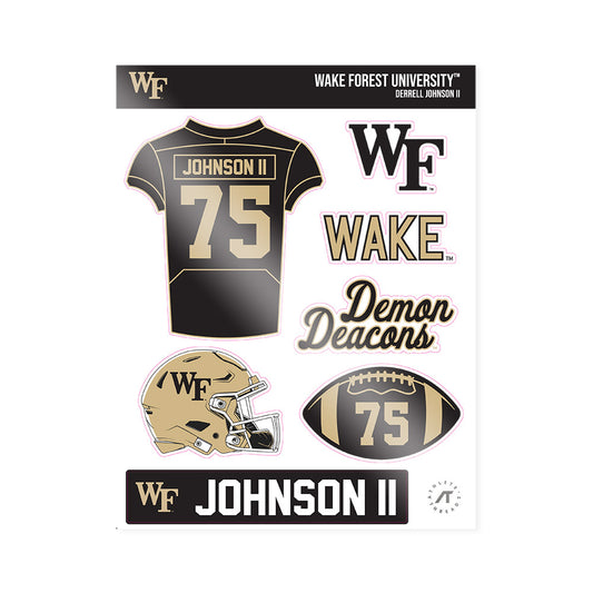 Wake Forest - NCAA Football : Derrell Johnson II - Sticker Sheet-0