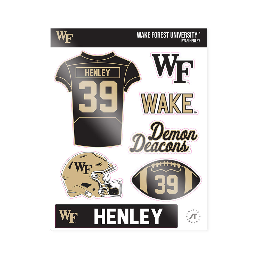 Wake Forest - NCAA Football : Ryan Henley - Sticker Sheet-0