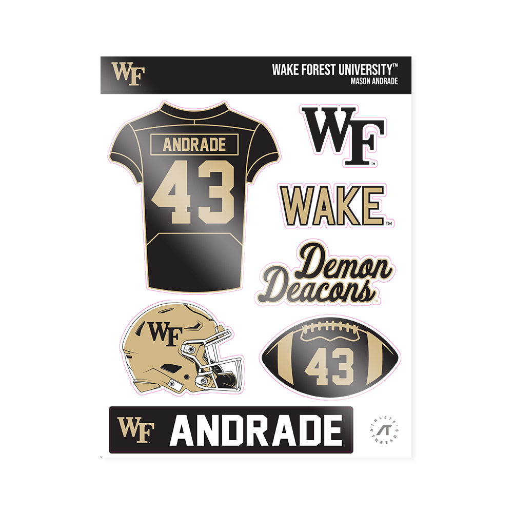 Wake Forest - NCAA Football : Mason Andrade - Sticker Sheet-0