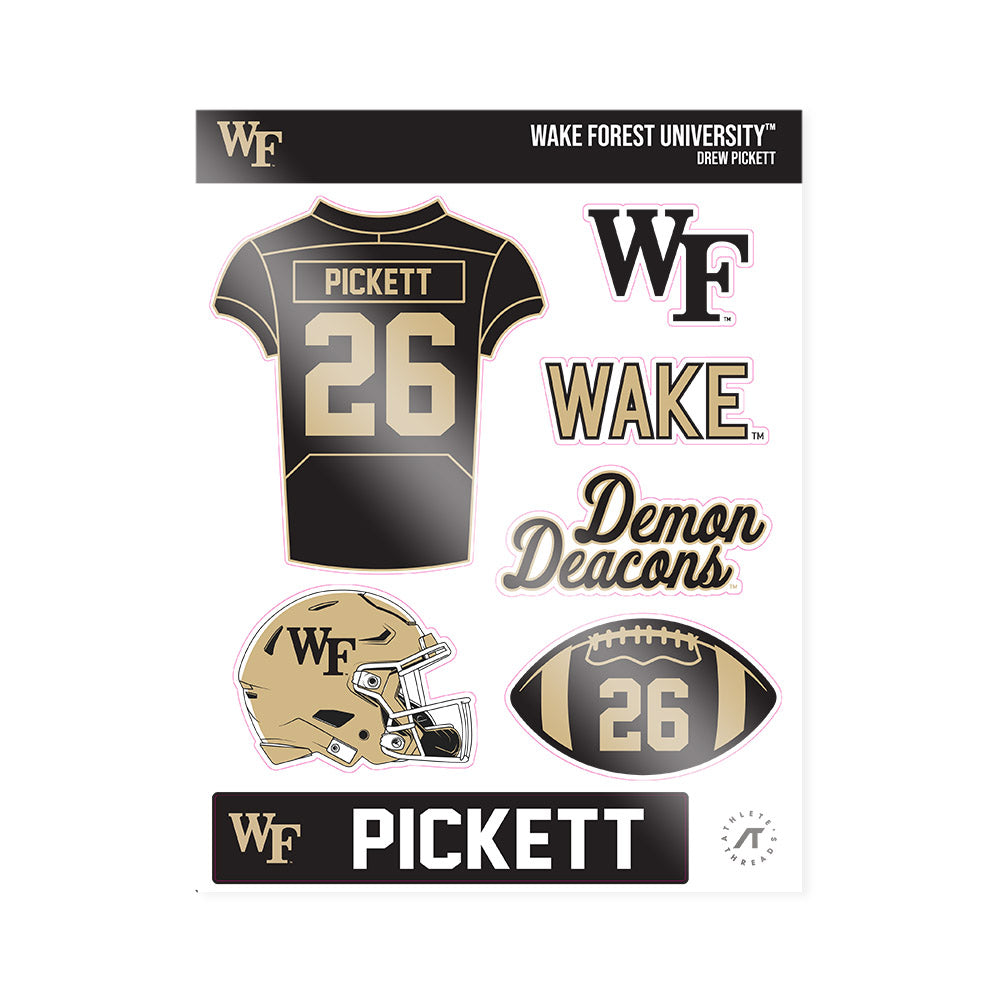 Wake Forest - NCAA Football : Drew Pickett - Sticker Sheet-0