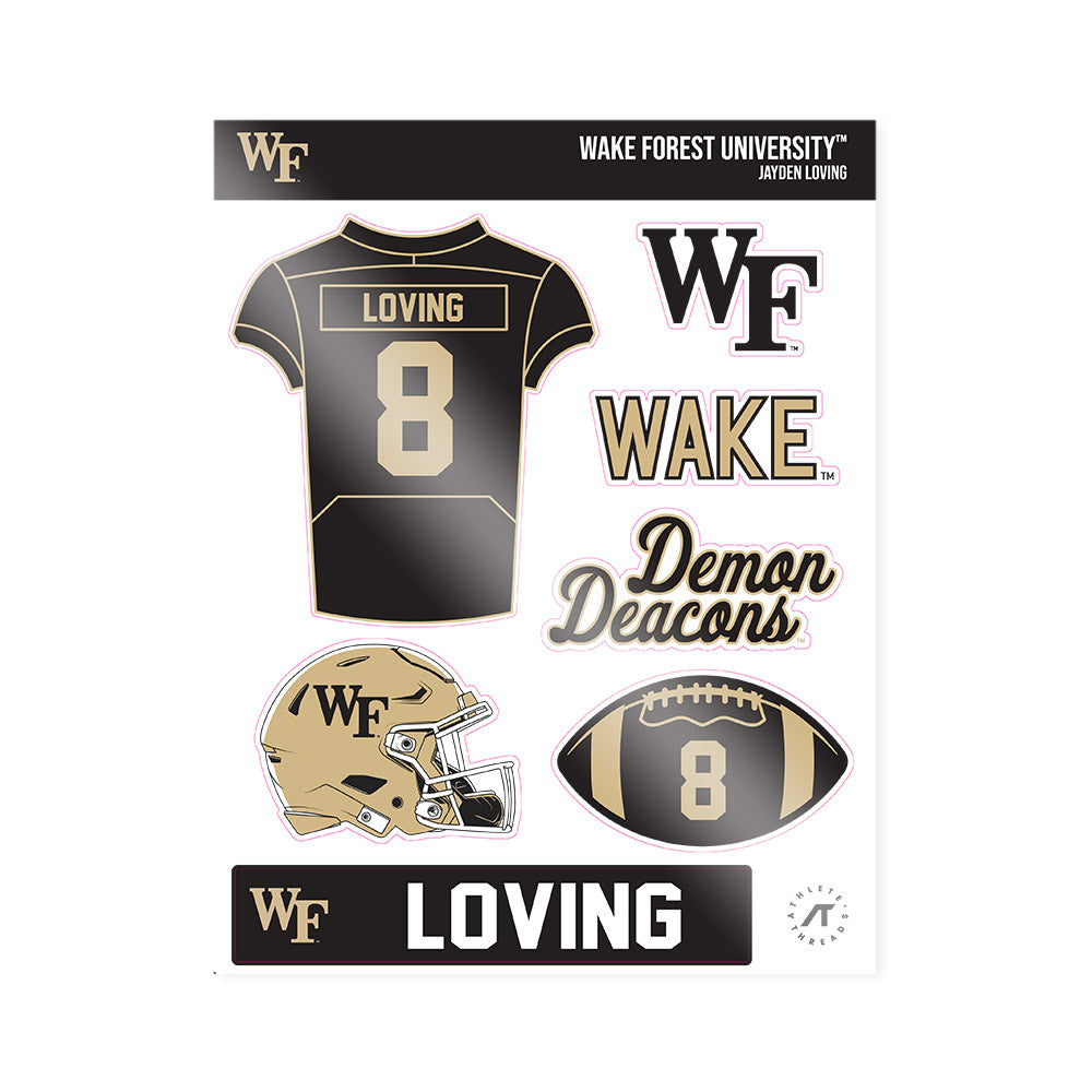 Wake Forest - NCAA Football : Jayden Loving - Sticker Sheet-0