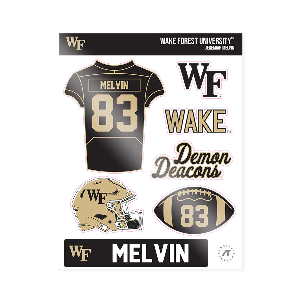 Wake Forest - NCAA Football : Jeremiah Melvin - Sticker Sheet-0