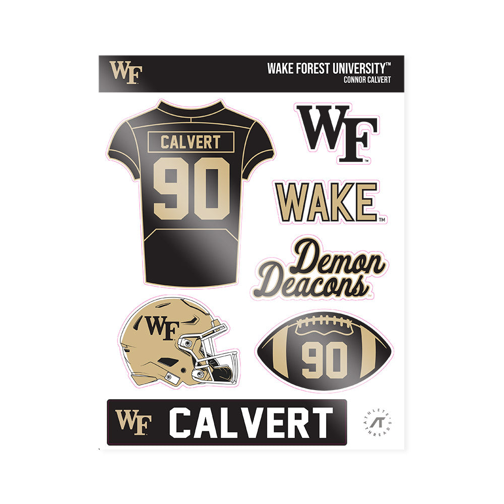 Wake Forest - NCAA Football : Connor Calvert - Sticker Sheet-0