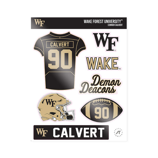 Wake Forest - NCAA Football : Connor Calvert - Sticker Sheet-0
