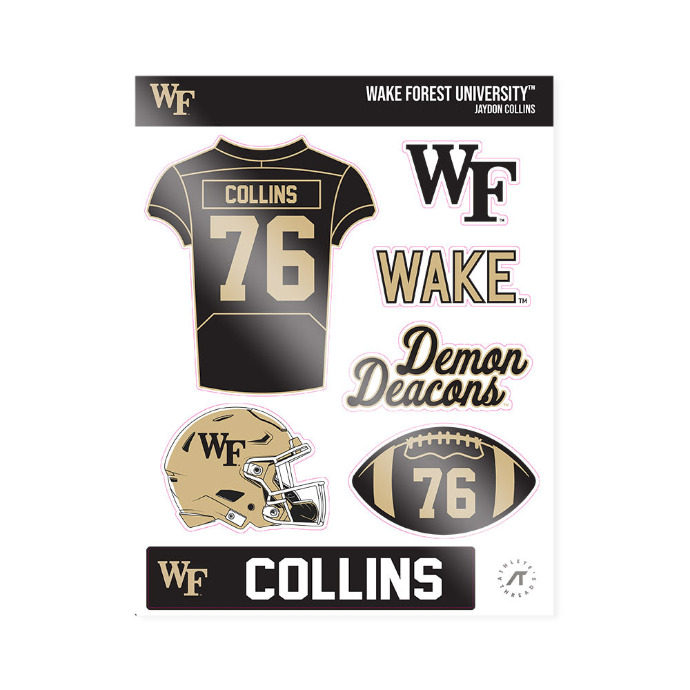 Wake Forest - NCAA Football : Jaydon Collins - Sticker Sheet-0