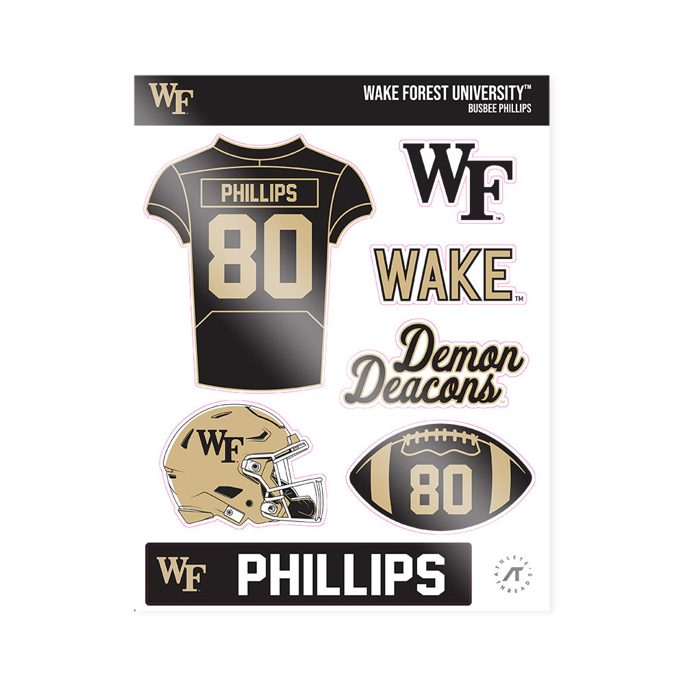 Wake Forest - NCAA Football : Busbee Phillips - Sticker Sheet-0