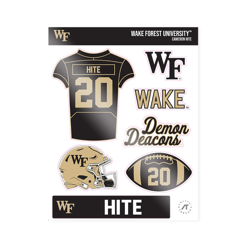 Wake Forest - NCAA Football : Cameron Hite - Sticker Sheet-0