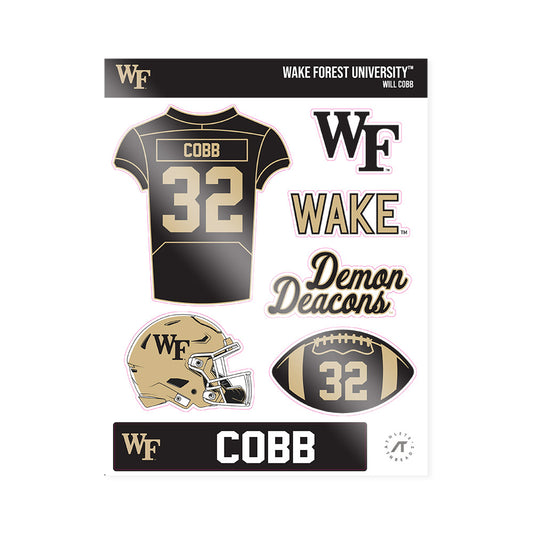 Wake Forest - NCAA Football : Will Cobb - Sticker Sheet-0