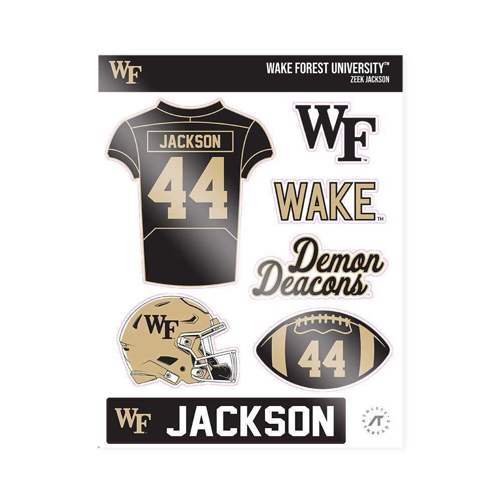 Wake Forest - NCAA Football : Zeek Jackson - Sticker Sheet-0