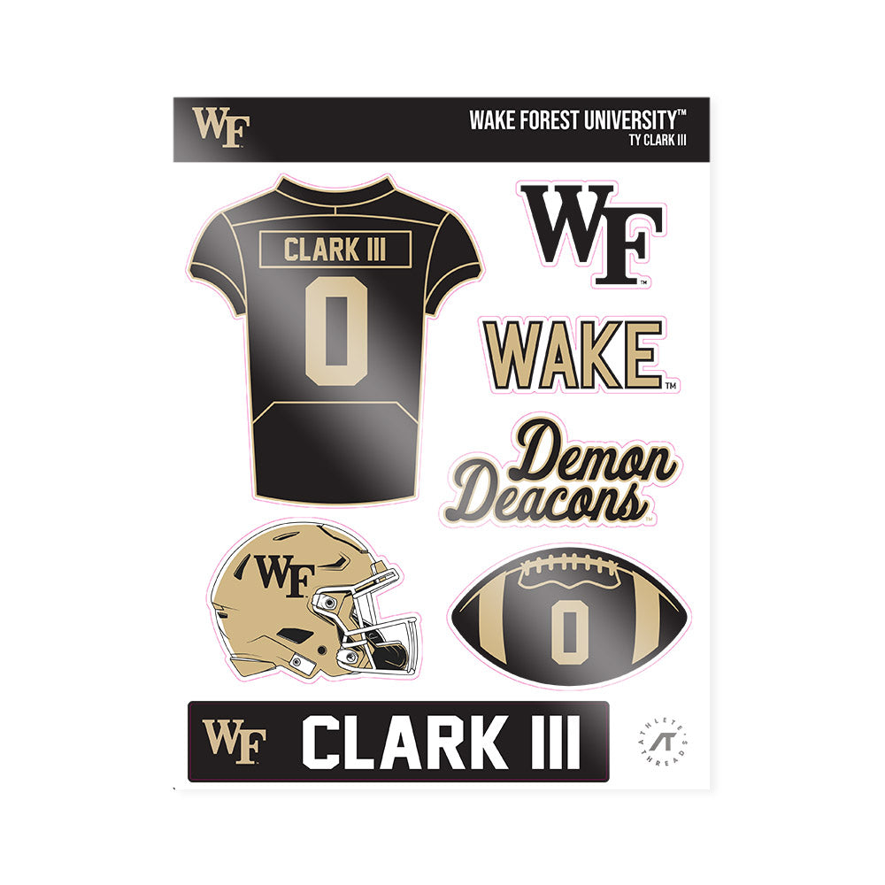 Wake Forest - NCAA Football : Ty Clark III - Sticker Sheet-0