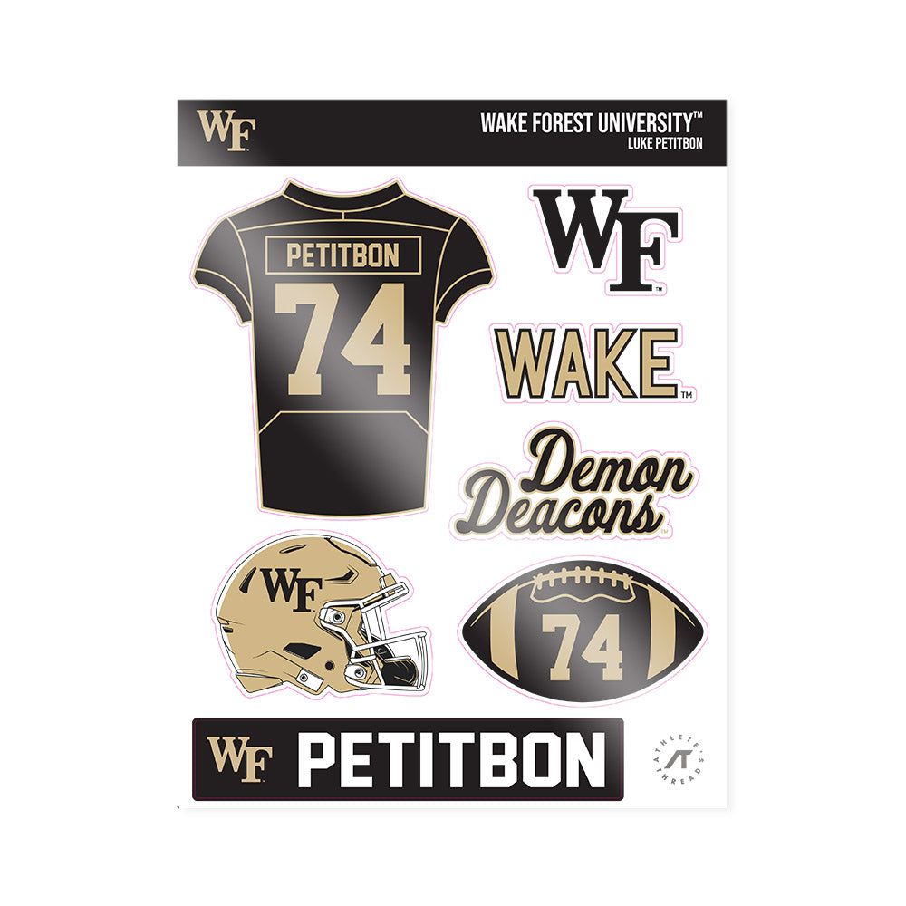 Wake Forest - NCAA Football : Luke Petitbon - Sticker Sheet-0