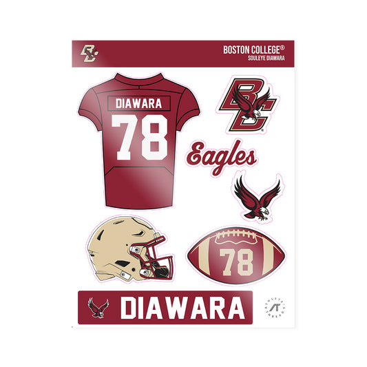 Boston College - NCAA Football : Souleye Diawara - Sticker Sheet-0