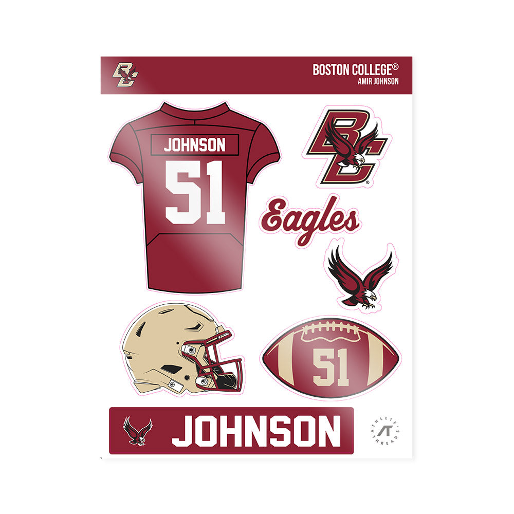Boston College - NCAA Football : Amir Johnson - Sticker Sheet-0