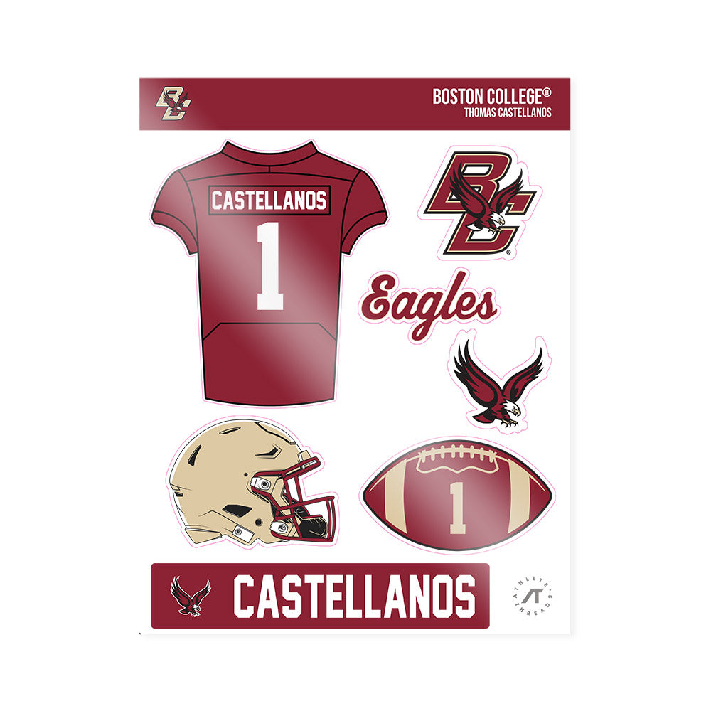 Boston College - NCAA Football : Thomas Castellanos - Sticker Sheet-0