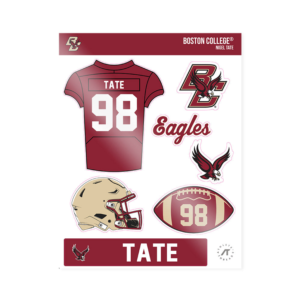 Boston College - NCAA Football : Nigel Tate - Sticker Sheet-0