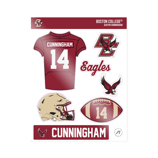 Boston College - NCAA Football : Ashton Cunningham - Sticker Sheet-0