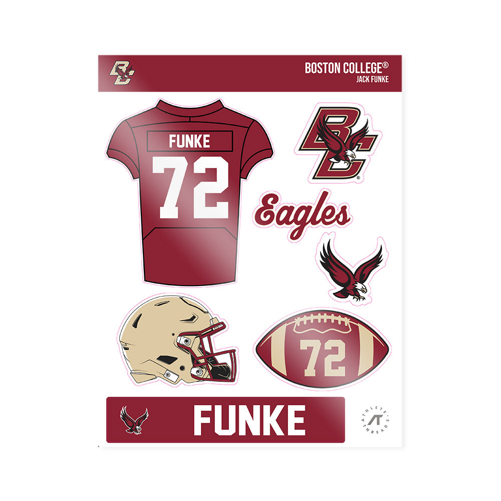 Boston College - NCAA Football : Jack Funke - Sticker Sheet-0