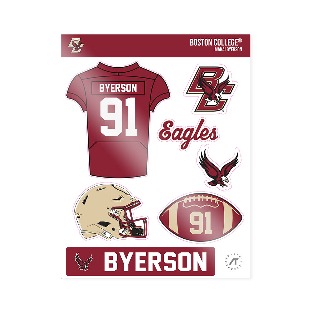 Boston College - NCAA Football : Makai Byerson - Sticker Sheet-0