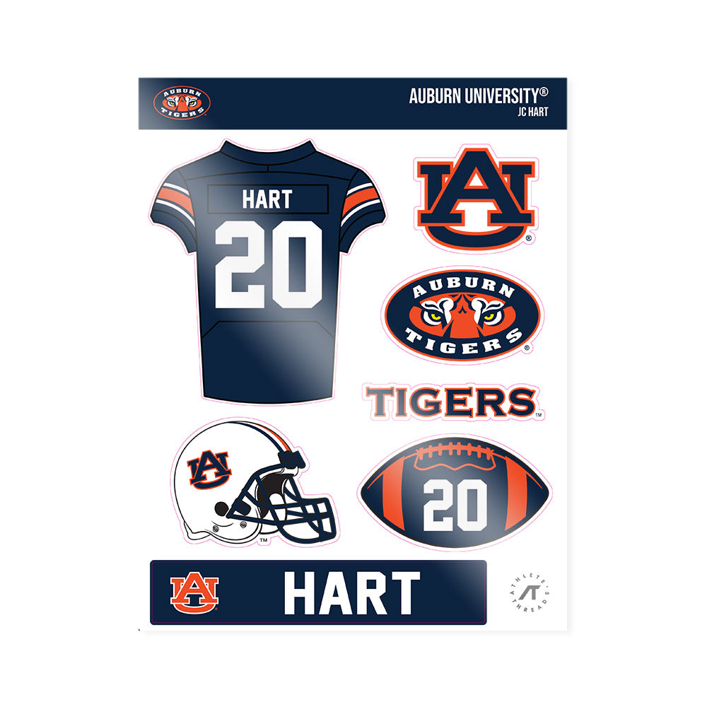 Auburn - NCAA Football : JC Hart - Sticker Sheet-0