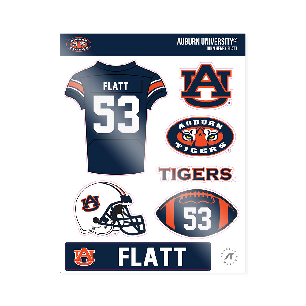 Auburn - NCAA Football : John Henry Flatt - Sticker Sheet-0
