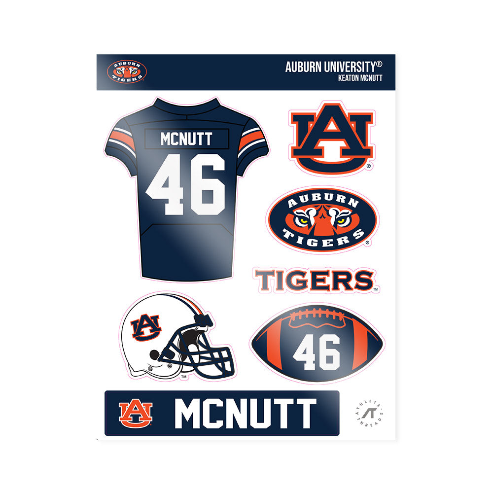 Auburn - NCAA Football : Keaton McNutt - Sticker Sheet-0