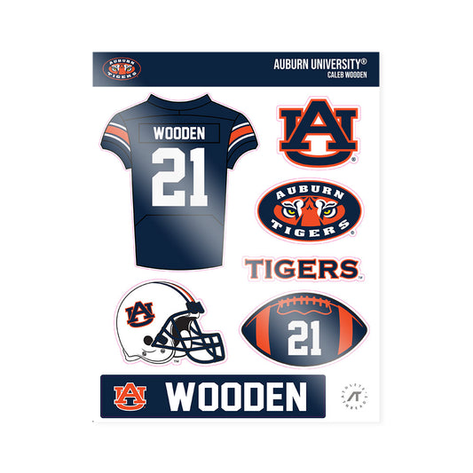 Auburn - NCAA Football : Caleb Wooden - Sticker Sheet-0