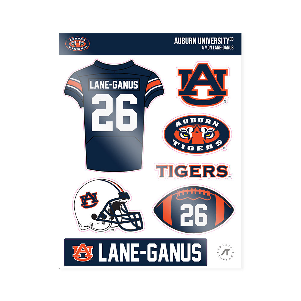 Auburn - NCAA Football : A'Mon Lane-Ganus - Sticker Sheet-0