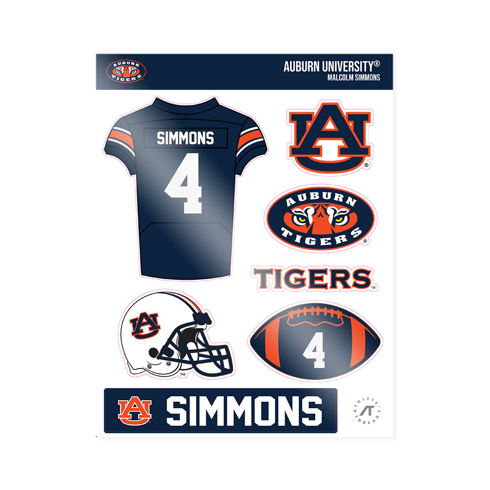 Auburn - NCAA Football : Malcolm Simmons - Sticker Sheet-0