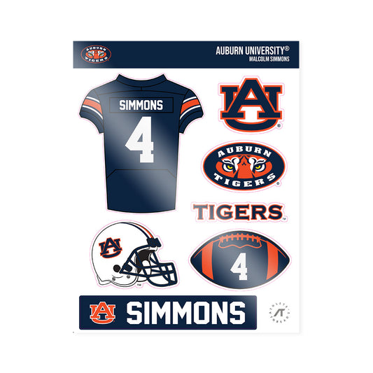 Auburn - NCAA Football : Malcolm Simmons - Sticker Sheet-0