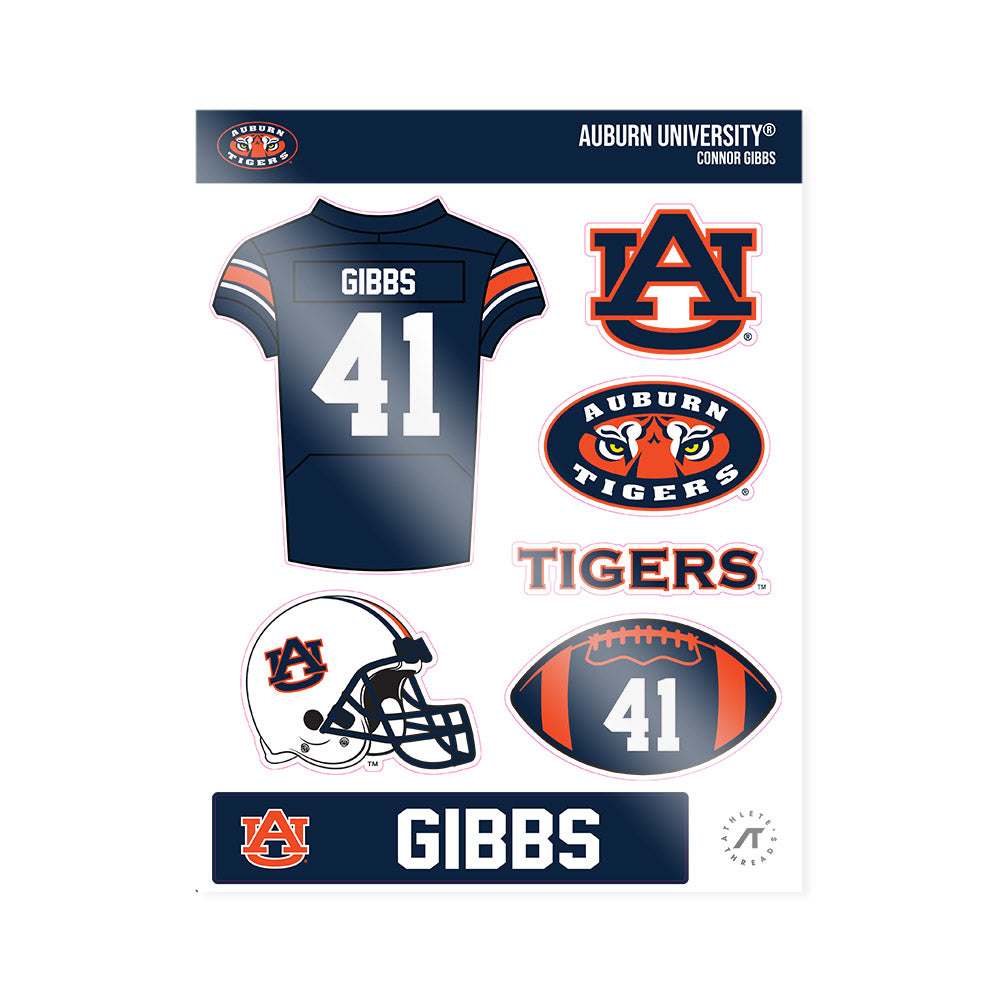 Auburn - NCAA Football : Connor Gibbs - Sticker Sheet-0