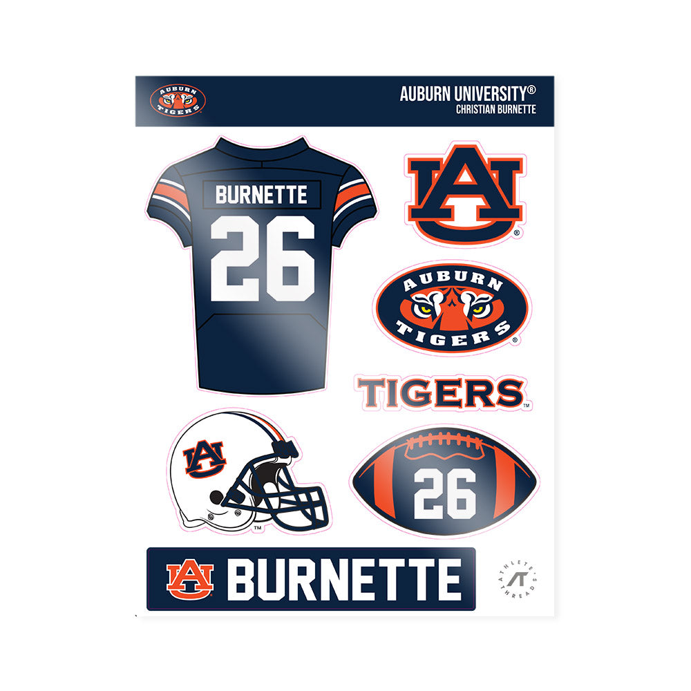 Auburn - NCAA Football : Christian Burnette - Sticker Sheet-0