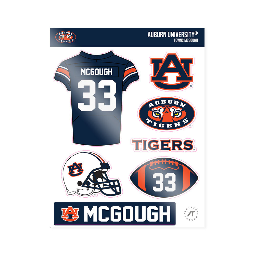 Auburn - NCAA Football : Towns Mcgough - Sticker Sheet-0