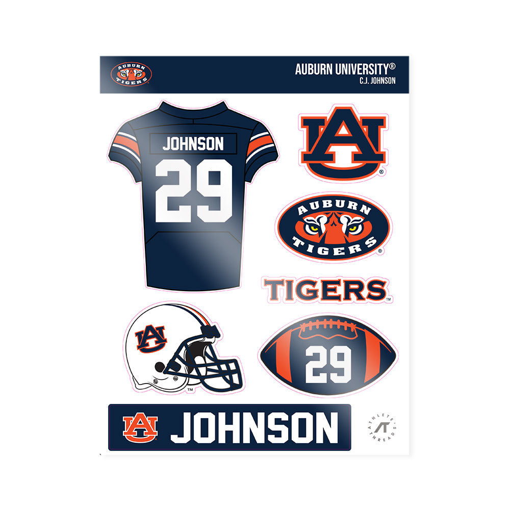 Auburn - NCAA Football : C.J. Johnson - Sticker Sheet-0