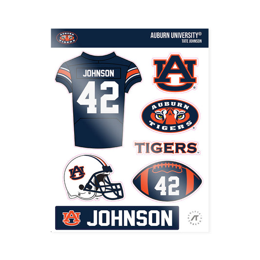 Auburn - NCAA Football : Tate Johnson - Sticker Sheet-0