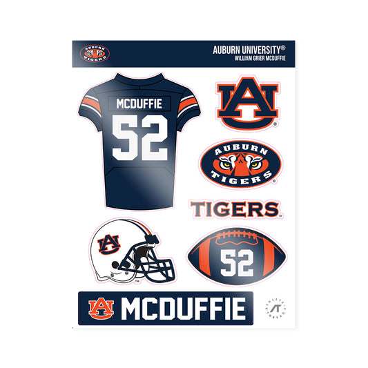 Auburn - NCAA Football : William Grier McDuffie - Sticker Sheet-0