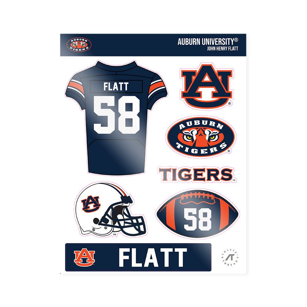 Auburn - NCAA Football : John Henry Flatt - Sticker Sheet-0