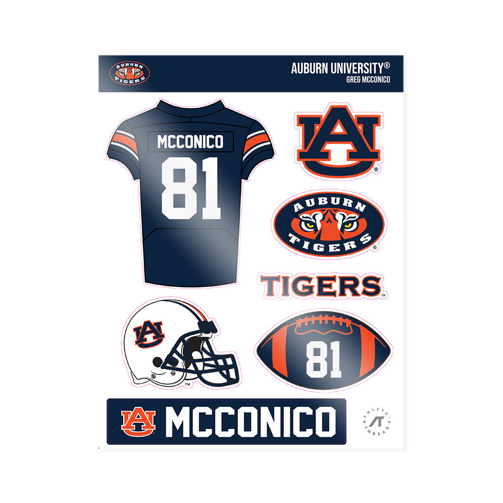 Auburn - NCAA Football : Greg McConico - Sticker Sheet-0