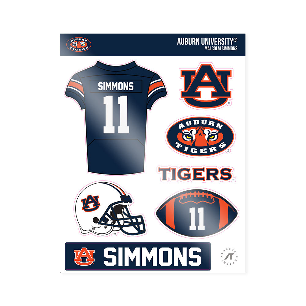 Auburn - NCAA Football : Malcolm Simmons - Sticker Sheet-0