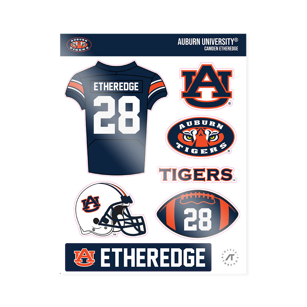 Auburn - NCAA Football : Camden Etheredge - Sticker Sheet-0