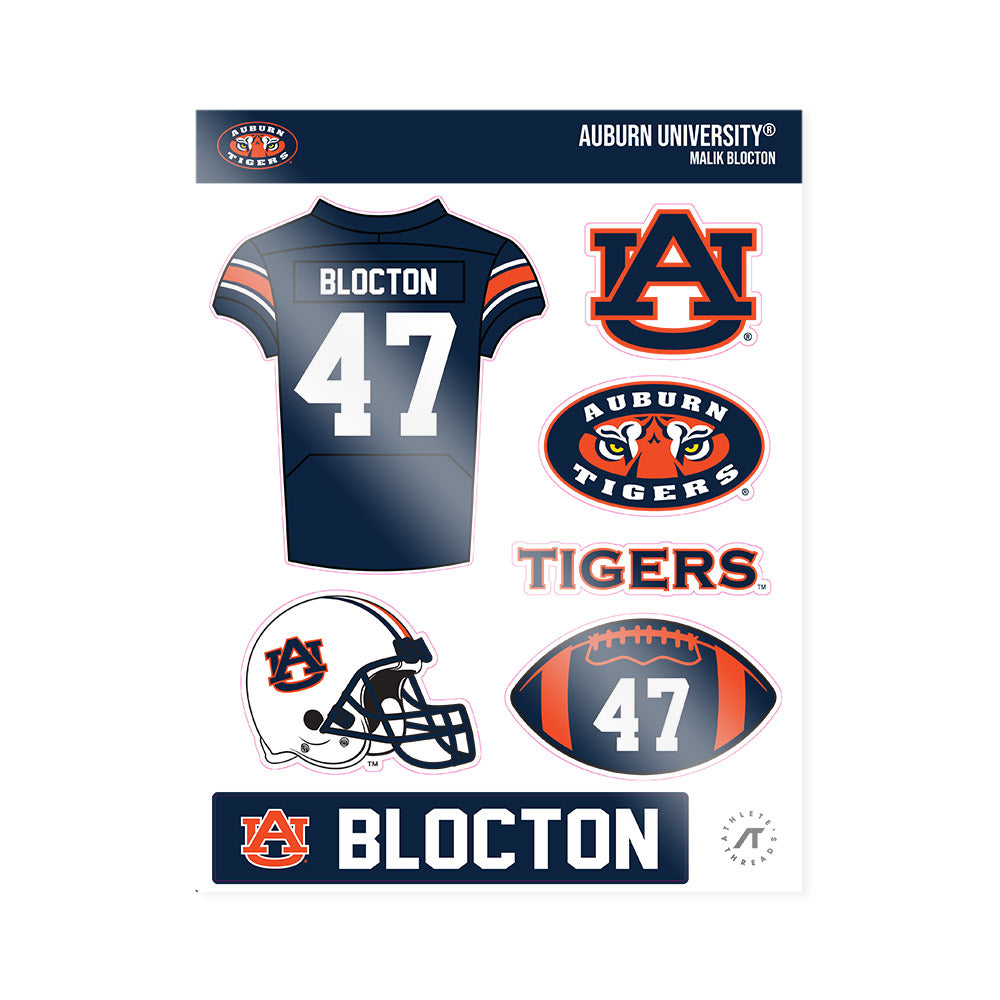 Auburn - NCAA Football : Malik Blocton - Sticker Sheet-0