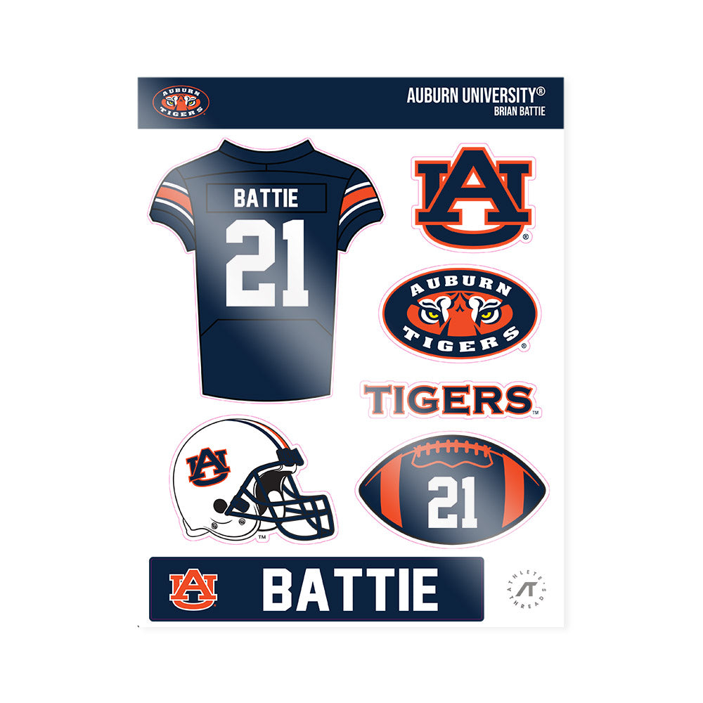 Auburn - NCAA Football : Brian Battie - Sticker Sheet-0