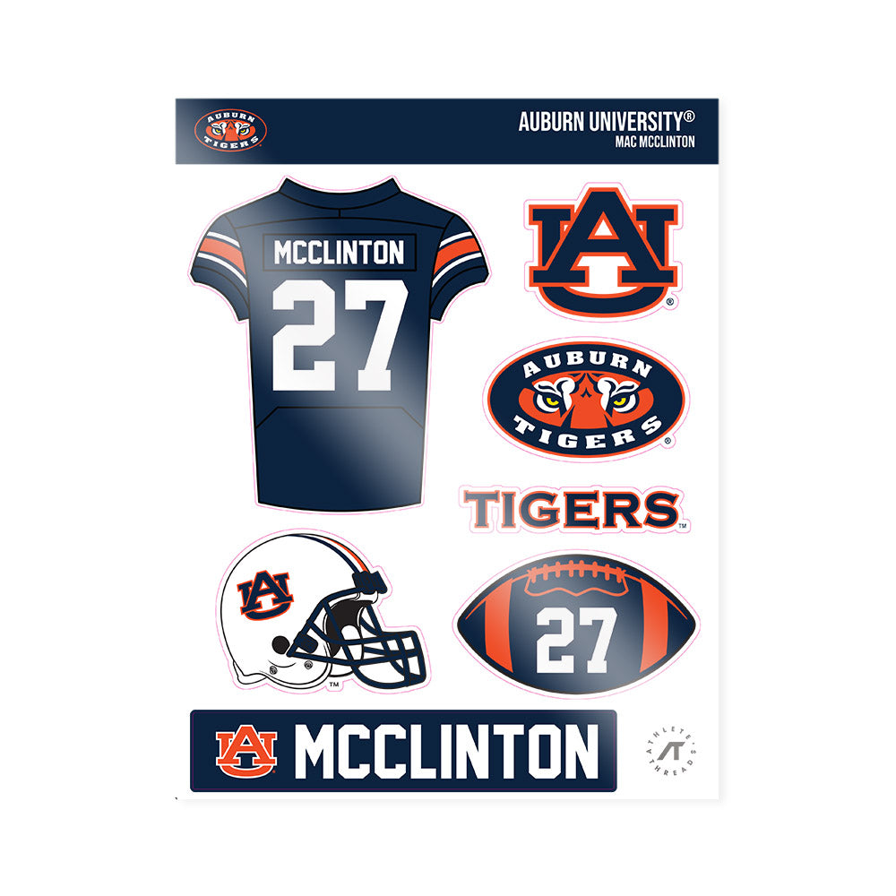 Auburn - NCAA Football : Mac McClinton - Sticker Sheet-0