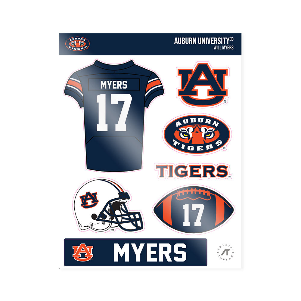 Auburn - NCAA Football : Will Myers - Sticker Sheet-0