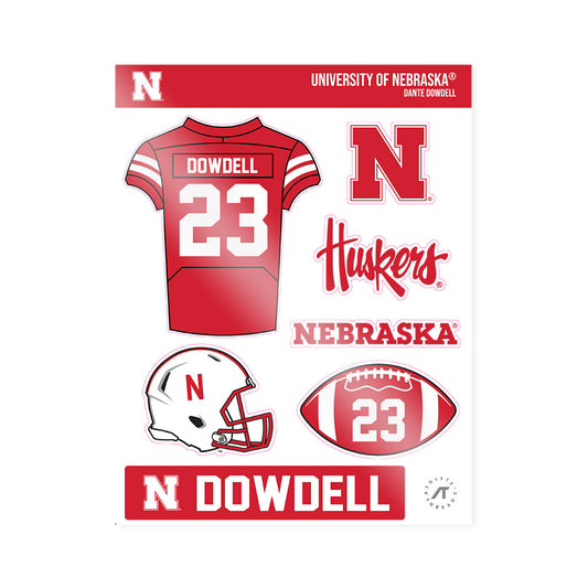 Nebraska - NCAA Football : Dante Dowdell - Sticker Sheet-0