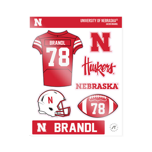 Nebraska - NCAA Football : Jacob Brandl - Sticker Sheet-0