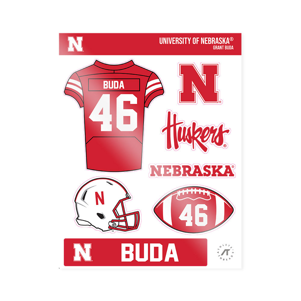 Nebraska - NCAA Football : Grant Buda - Sticker Sheet-0