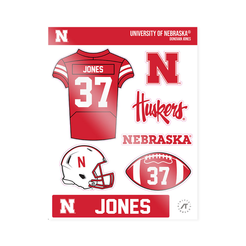 Nebraska - NCAA Football : Donovan Jones - Sticker Sheet-0